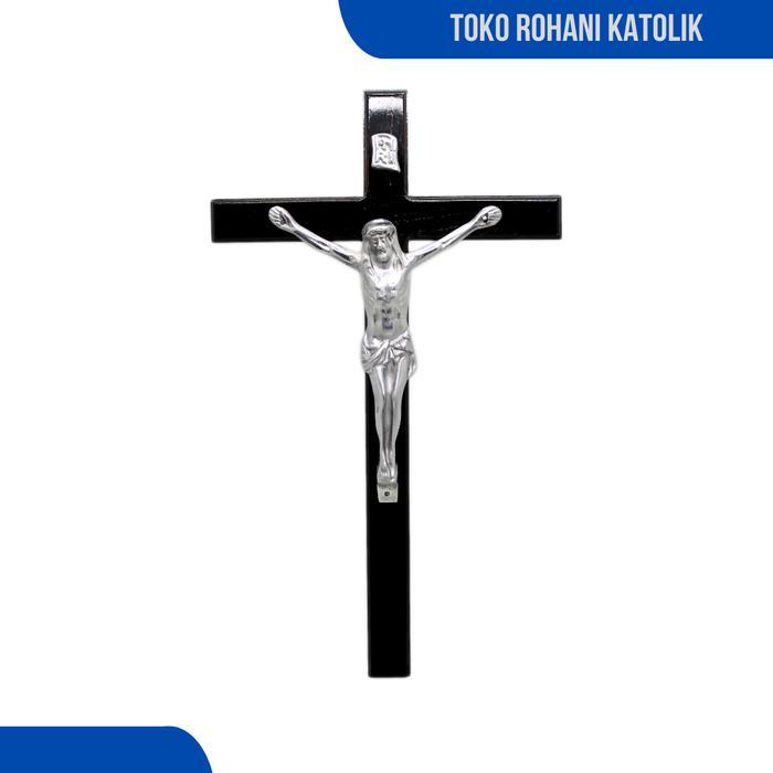 SALIB DINDING KATOLIK 40 CM (SILVER) / SALIB DINDING BESAR / SALIB GANTUNG / SALIB KAYU KATOLIK