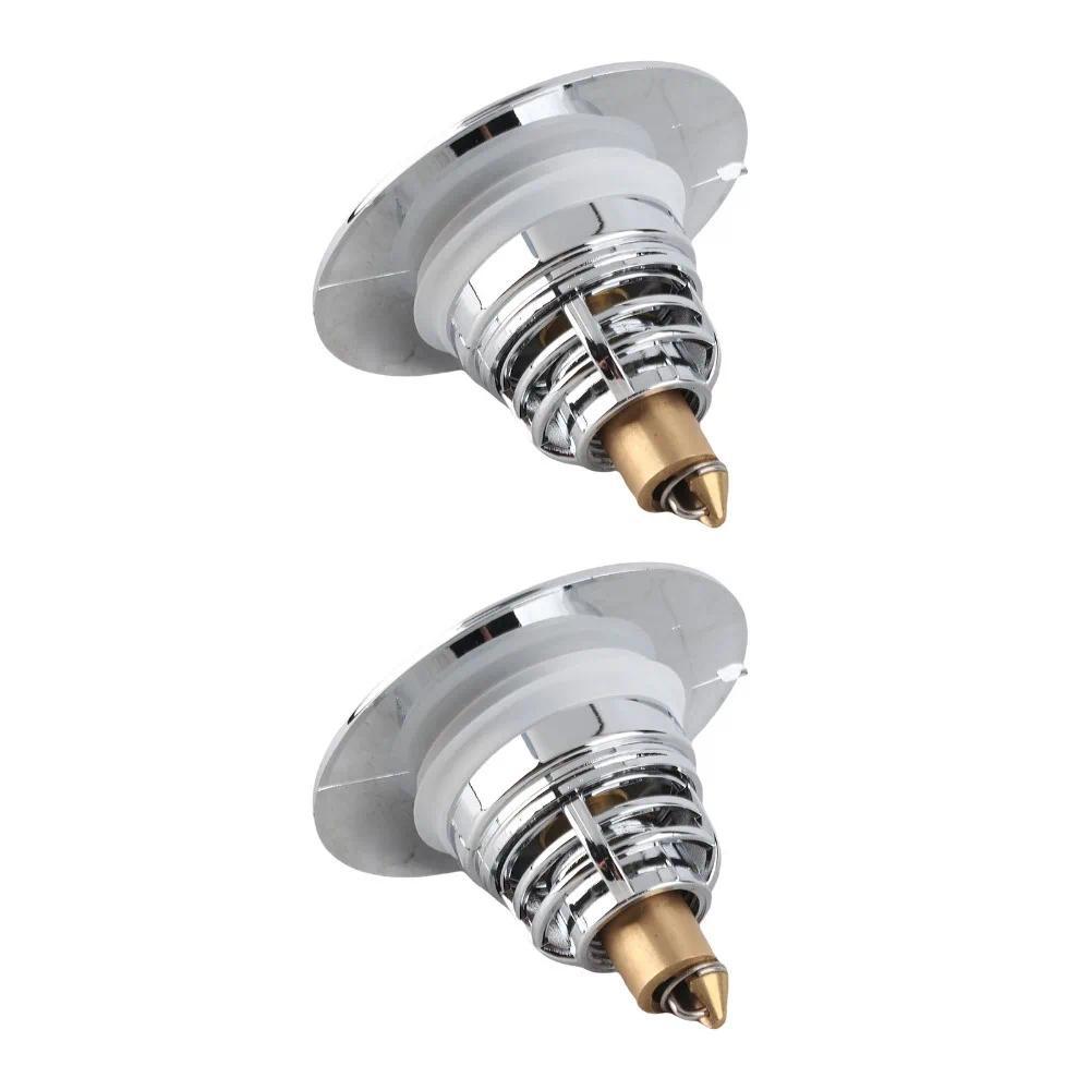 2 Pack Push Button Sink Stopper Stainless Steel Anti-Clog Drain Stopper Fit for 1.34in to 1.57in Dra