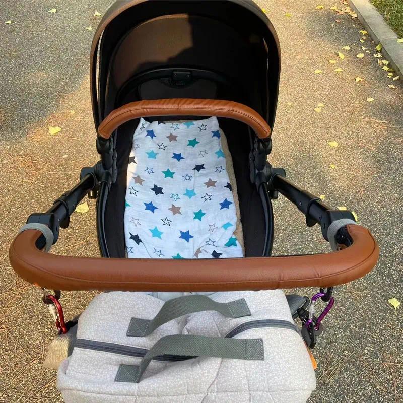 Baby Stroller PU Leather Handle Covers For Mima Xari Pram Bar Sleeve Case  Protective  Armrest Cover