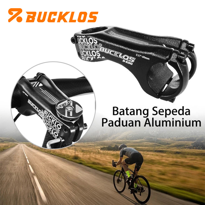 BUCKLOS Ringan Stem Negatif Berongga Stem Sepeda Fixie Kokoh Stem MTB Nunduk 31.8mm 90mm Stem Stang 