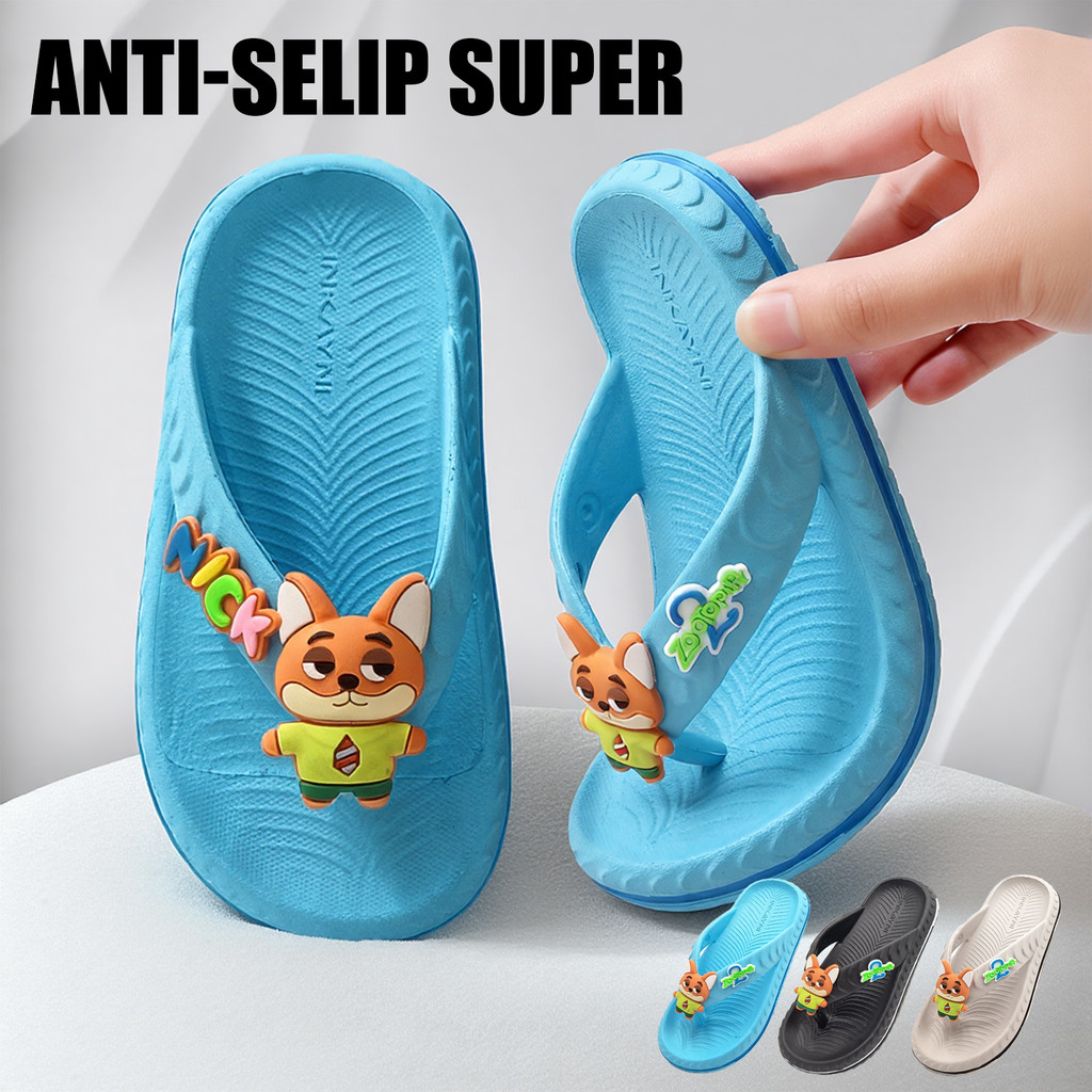 INKAYNI 1-6 Tahun Nick Sandal anak laki laki putih Sandal anak fipper Sandal anak laki laki Sandal a