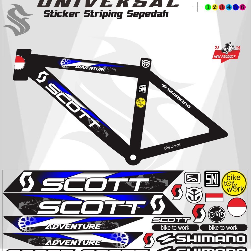 STIKER SEPEDA SCOTT VARIASI MOTIF / STRIPING SEPEDAH BMX MTB