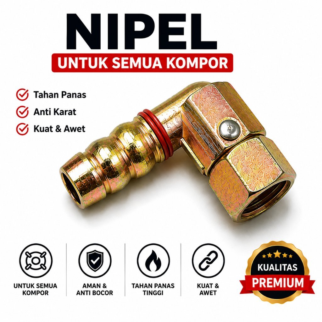 Nepel Kompor Gas Sambungan Selang Kompor Gas roaster nepel L