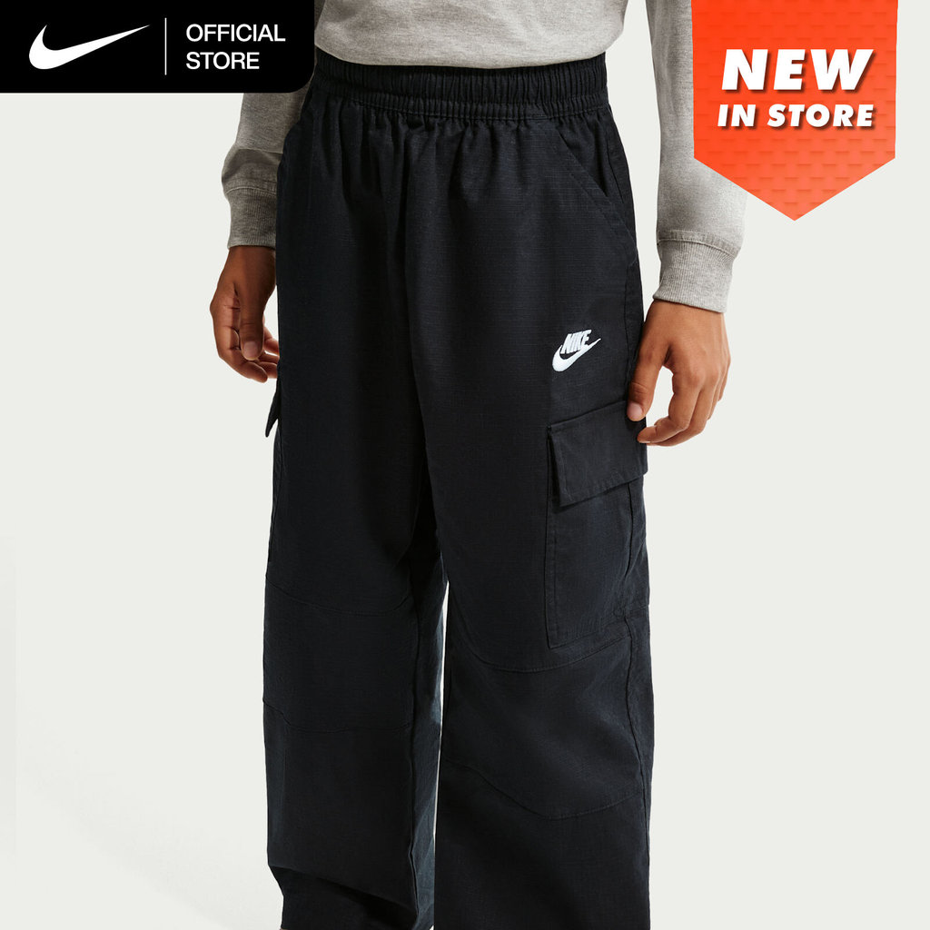 Nike Sportswear Club Big Kids' Woven Cargo Pants - Black [IF2825-010]