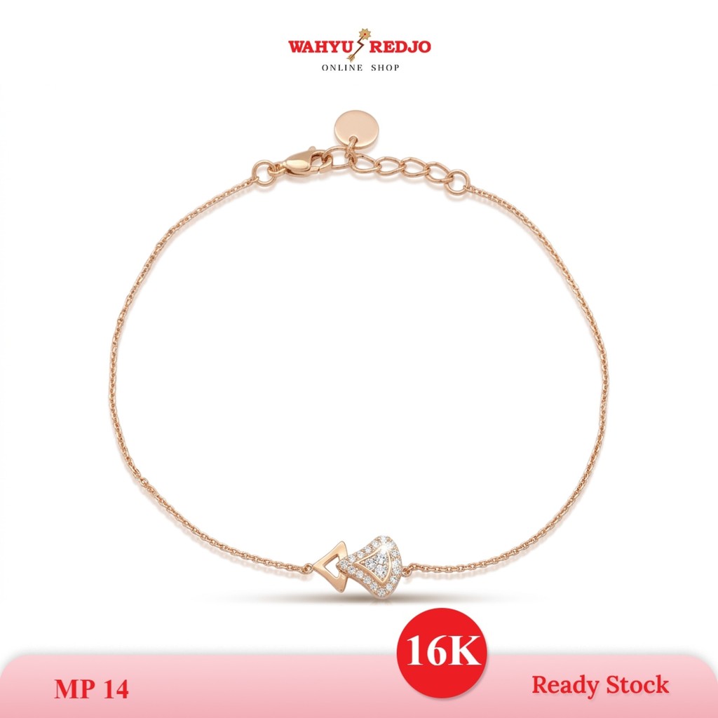 WAHYU REDJO - GELANG EMAS 16K LOTUS MODEL KIPAS PUTIH DAILYWEAR & TIMELESS (PMR)