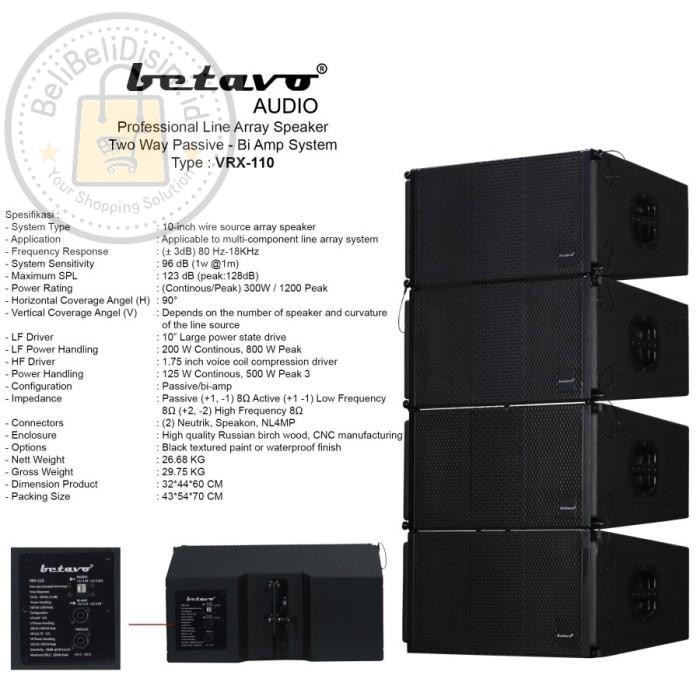 Speaker Pasif Line Array 10 Inch BETAVO VRX-110 HARGA PER BOX