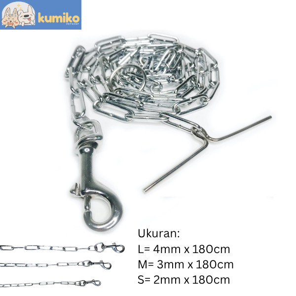 TALI ANJING RANTAI PAGAR - TALI RANTAI ANJING - DOG CHAIN LEASH