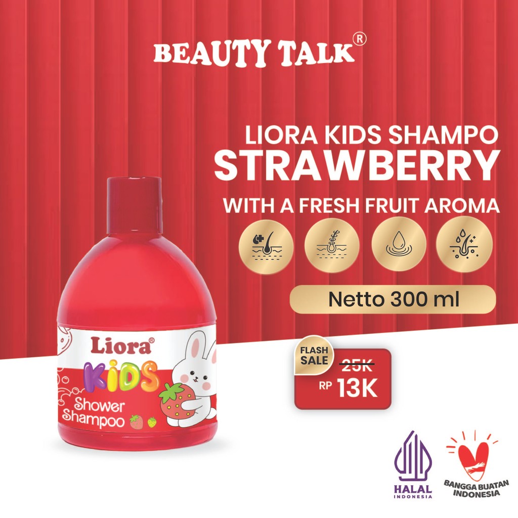 LIORA Kids Shower & Shampoo 300ML | Sabun Cair dan Shampo Anak anak 2in1 dengan Aroma Buah Segar