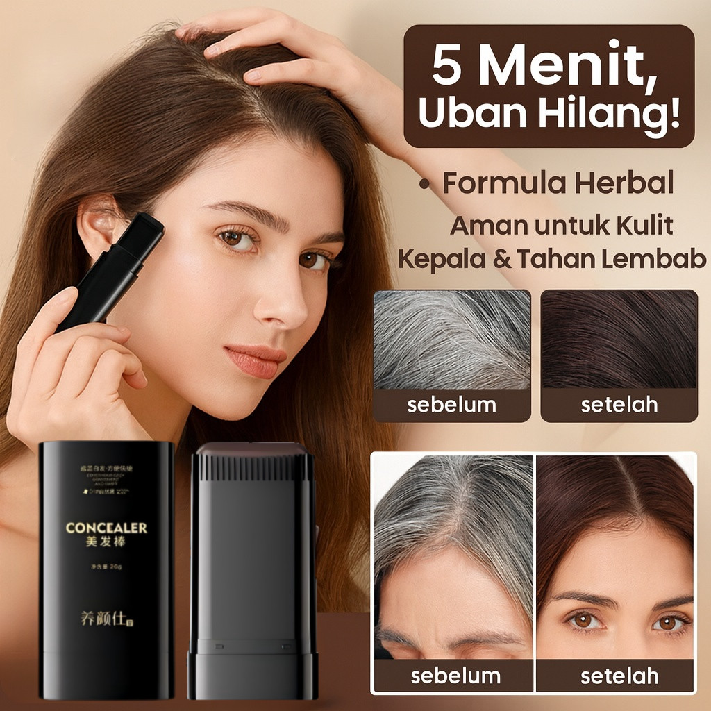 [ COD + Original ] Penutup Uban Permanen/Alat Semir Rambut /Cat Rambut /Penghitam Rambut Uban Perman