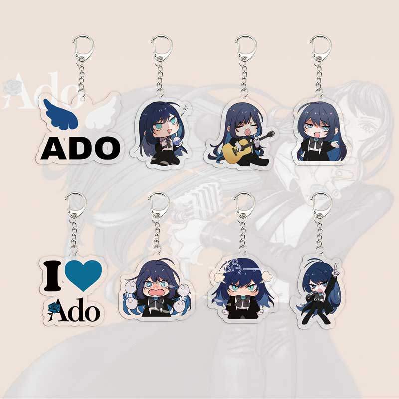 Japanese singer Ado Keychain for Accessories Bag Acrylic Ado Pendant Key Chain KeyRing Pendant Chain