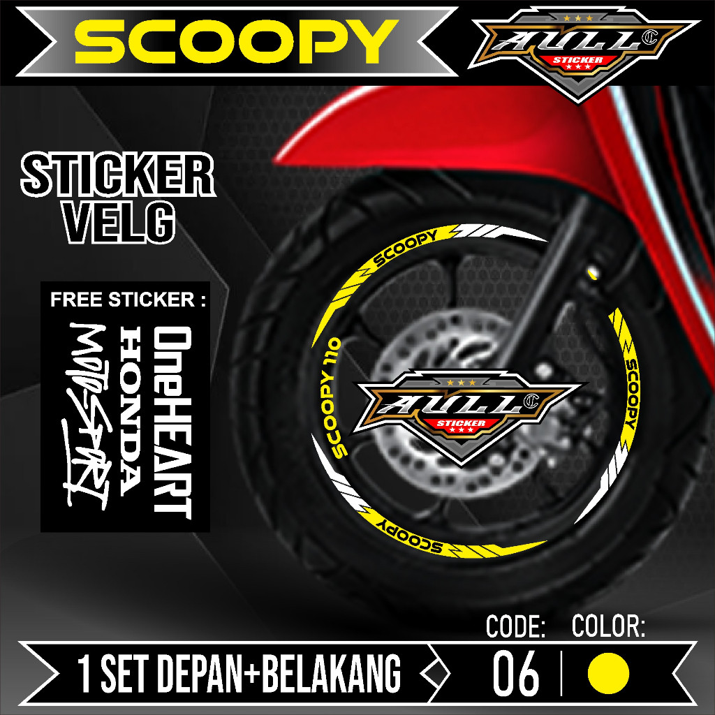 Stiker Cutting Velg Scoopy - Aksesoris Stiker Cutting Sticker List Velg Motor Honda Scoopy 2017 - 20