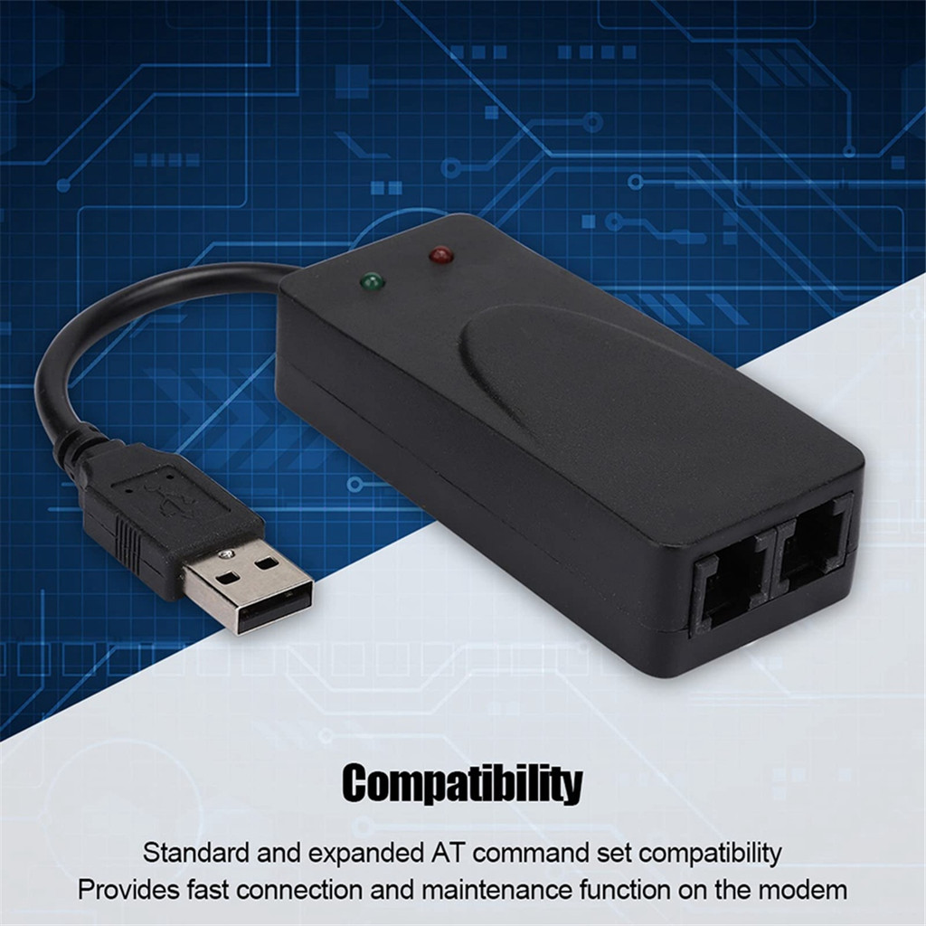USB Fax Modem Dual Port USB2.0 56K V.92 V.90 External Modem Driver for Win 7 8 10 XP Receive Send Fa