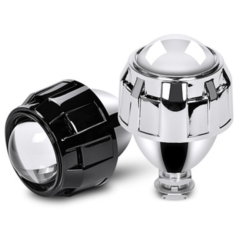 Paket Lensa Ganda 2.5 Inch Bi-Xenon, Lampu Depan HID LED Plug & Play untuk Mobil Motor