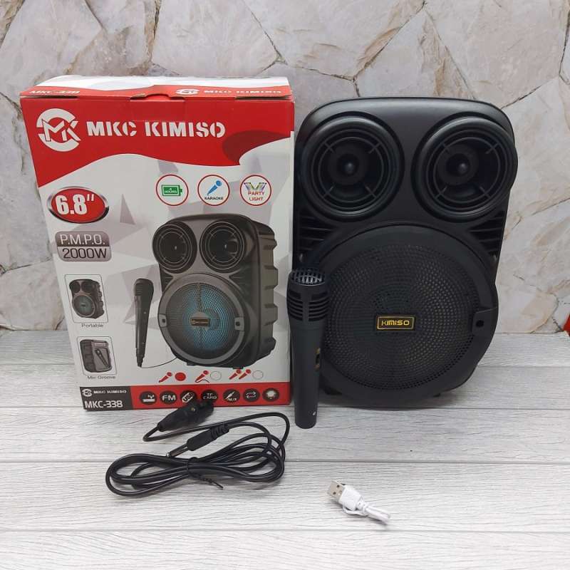 Speaker Bluetooth Kimiso Free Mic 6.8â 2000w Disko Kimiso MKC 338