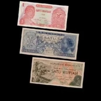 UIG40 SET 3 LEMBAR 1 RUPIAH BEDA GENERASI