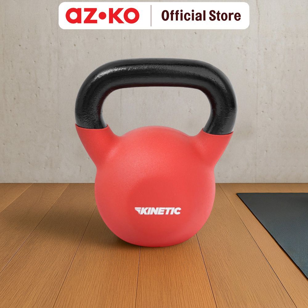 AZKO Kinetic Neoprene Kettlebell 16 Kg Bola Barbel Dengan Pegangan Alat Fitness Perlengkapan Gym Per