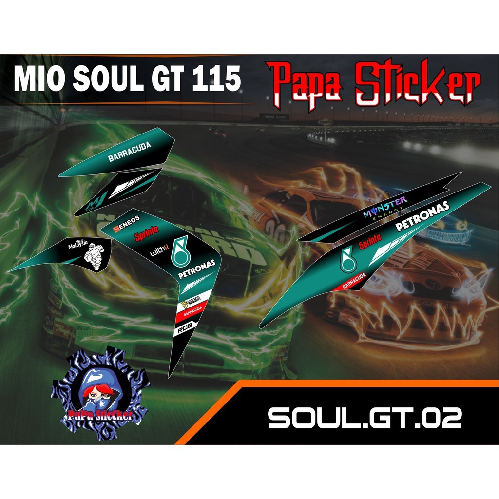 STRIPING MIO SOUL GT PETRONAS - STIKER VARIASI LIST MOTOR PETRONAS YAMAHA MIO SOUL GT 02