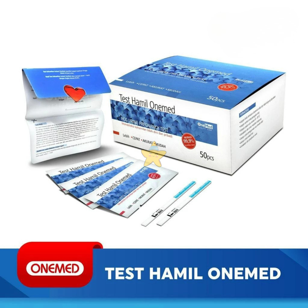 HBK Onemed Alat Test Kehamilan Test Pack Kandungan 1 Box isi 50 Strip