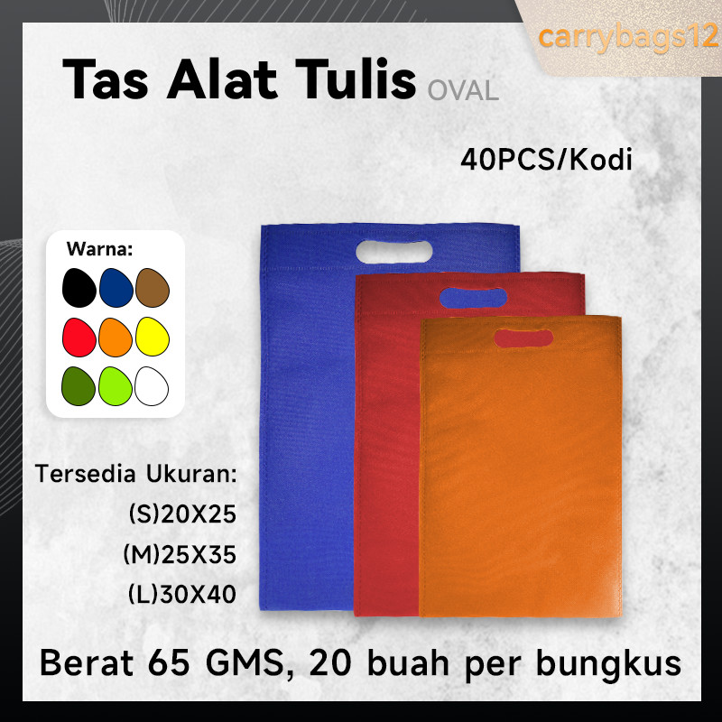 40PCS Goodie Bag Tas Spunbond Oval 20x25 25x35 30x40 Tas Press Dcut Plong