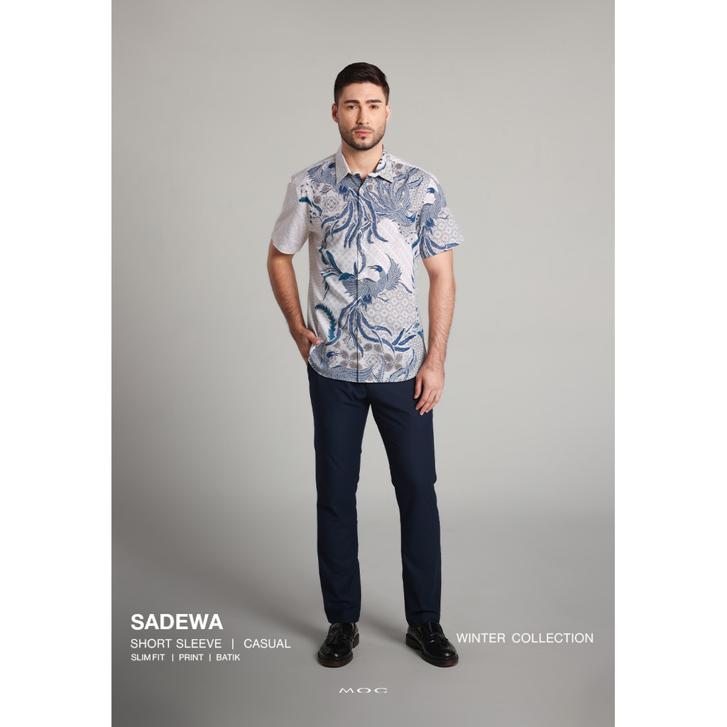 MOC - Kemeja Batik Pria Lengan Pendek Sadewa - Beige