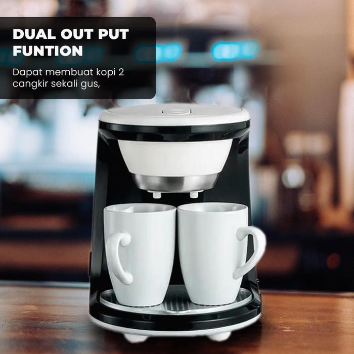 DORAHOMI Coffee maker mesin pembuat kopi otomatis low watt 2 cangkir