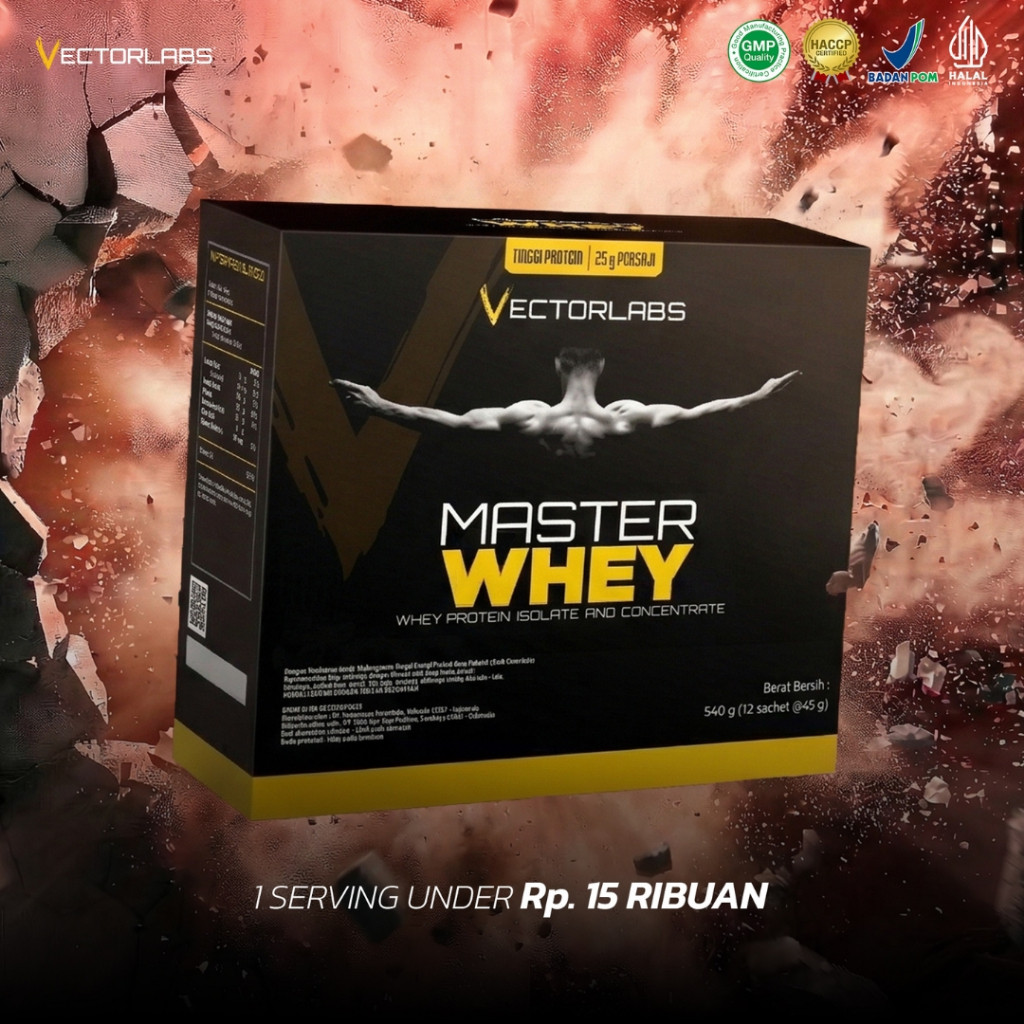 VECTORLABS Master Whey Box 12 Sachet - Whey Protein Concentrate - Susu Fitness