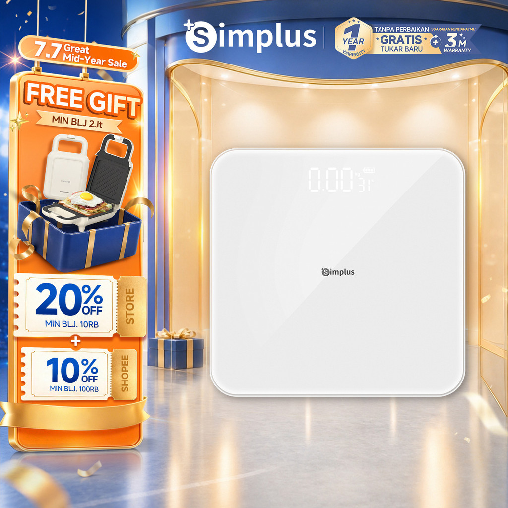 Simplus Timbangan Berat Badan Timbangan Elektronik Kecil Rumah Tangga Pengisian Daya USB