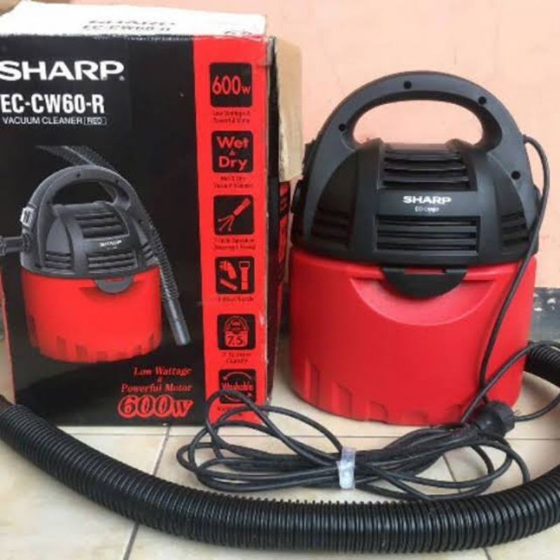 ll SHARP EC CW60 WET AND DRY VACUUM CLEANER ALAT MESIN VAKUM PENGHISAP PENYEDOT DEBU GARANSI KUAT AW