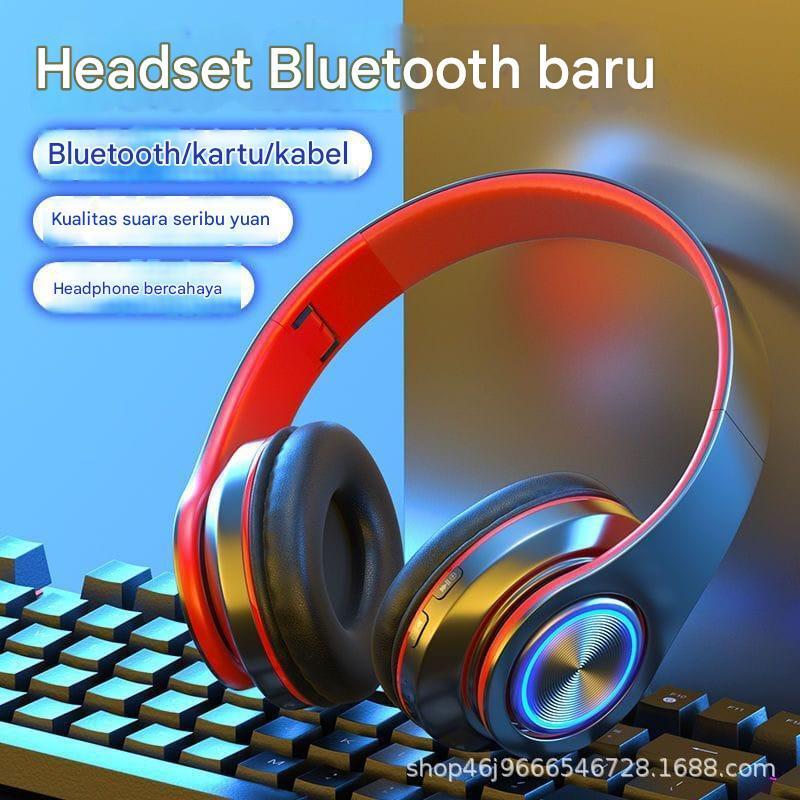 Headphone Bluetooth B39  LED Gaming wireless Headset bando tanpa kabel     Berkualitas
