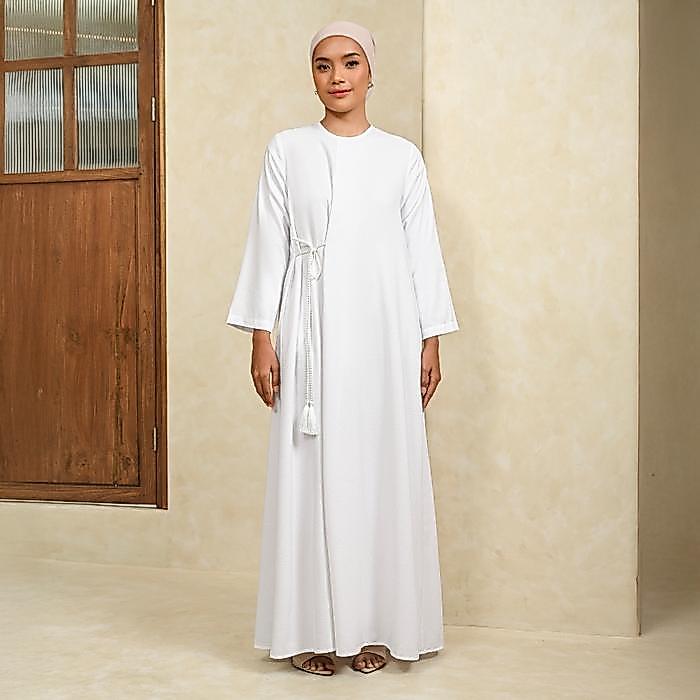 Geulis.id FREESIA DRESS / DRESS WANITA / SARIMBIT LEBARAN / BAJU LEBARAN - WHITE, XS