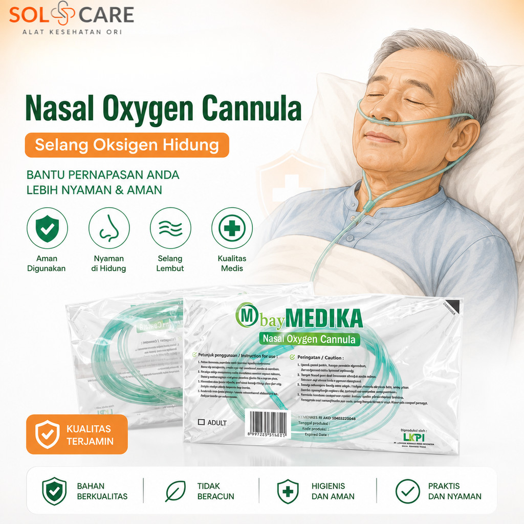 Selang Oksigen Hidung Nasal Oxygen Cannula Oksigen Medis Steril - bayMEDIKA