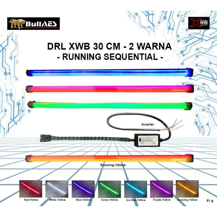 LAMPU ALIS DRL LED XWB 30CM 2 MODE SEIN RUNNING AES ORIGINAL PRODUCT