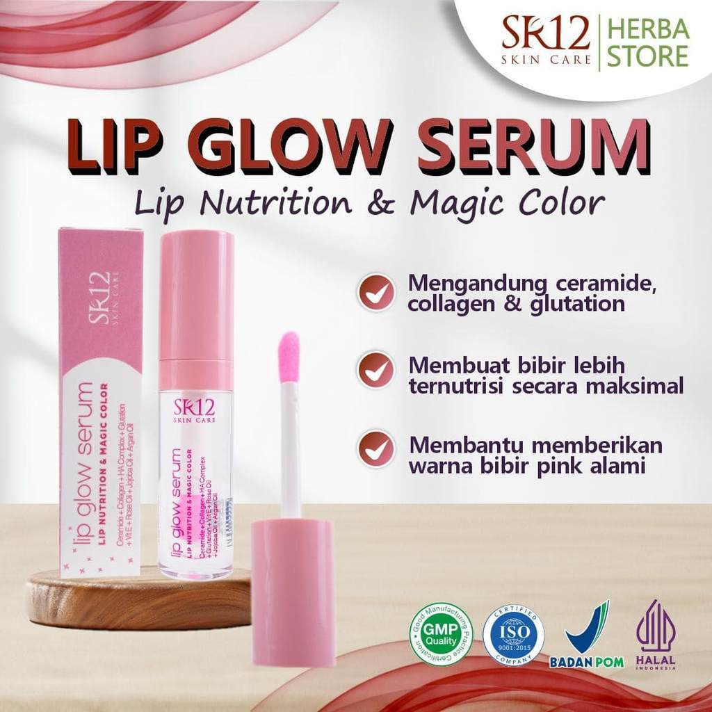 Lip Glow Serum Bibir SR12 Skincare Kosmetik - Lipstik & Pelembab Bibir Alami - Serum & Pemerah Bibir