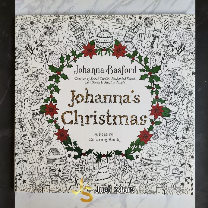 JOHANNA CHRISTMAS - Johanna basford - Adult Colouring Book IMPORT     Berkualitas