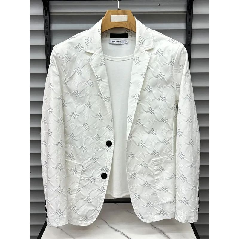 Jas kasual pria, jaket bergaya, atasan jas slim-fit, jaket