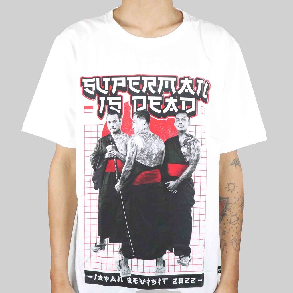 Original Superman Is Dead - Japan Tour White Tshirt Kaos Pria