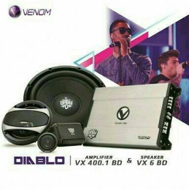Paket Audio Mobil Venom baby Diablo Lengkap Power Subwoofer Speaker tweeter Crossover Ori Garansi