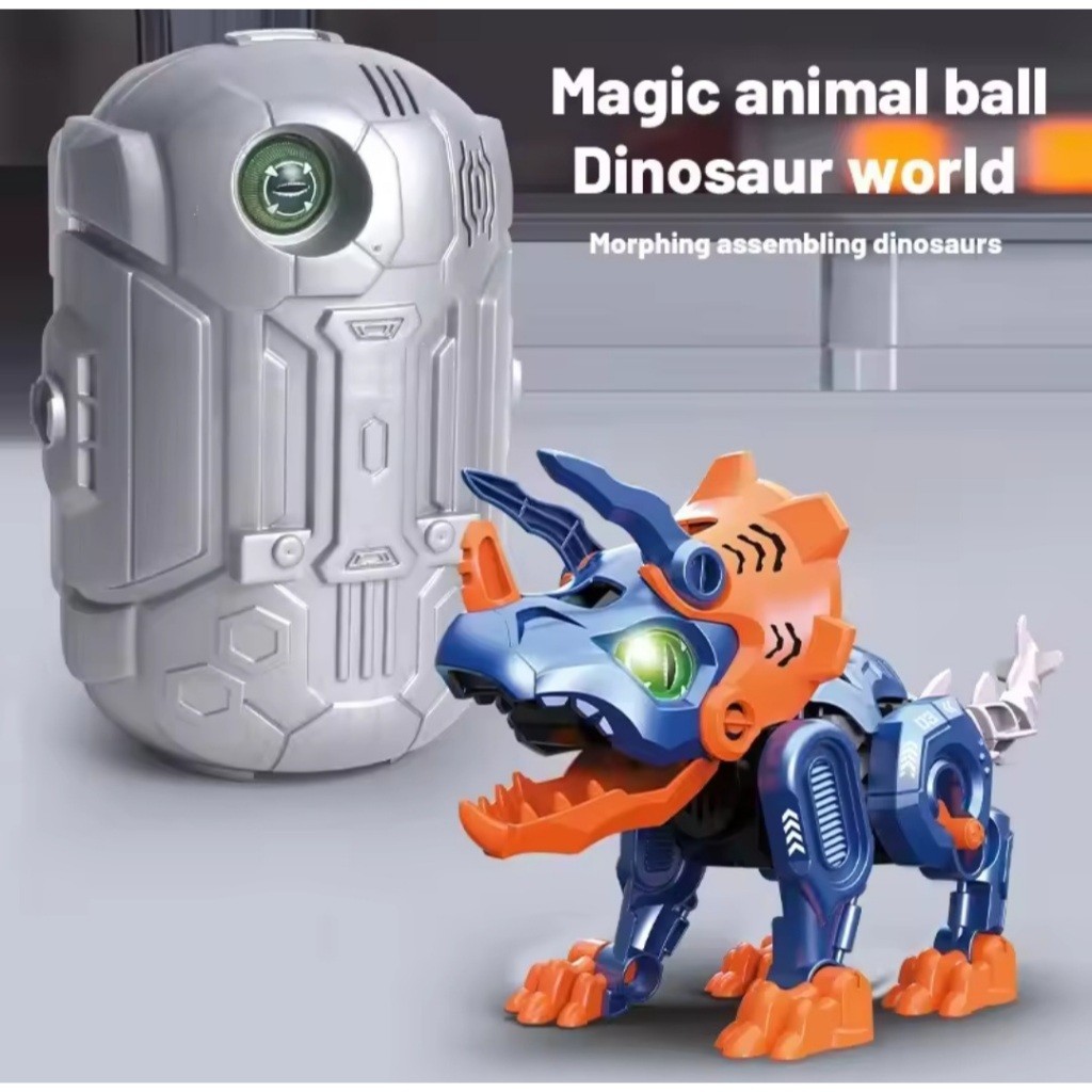 Mainan Robot Anak Bongkar Pasang Robot Dino Elektrik Lampu Suara - DIY Dinosaurus Electric