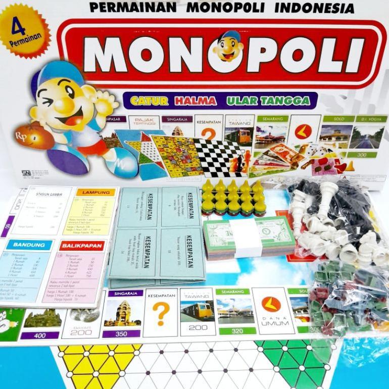 MONOPOLI INDONESIA Ukuran BESAR Board Game Big Size Catur Halma Ular Tangga Sale
