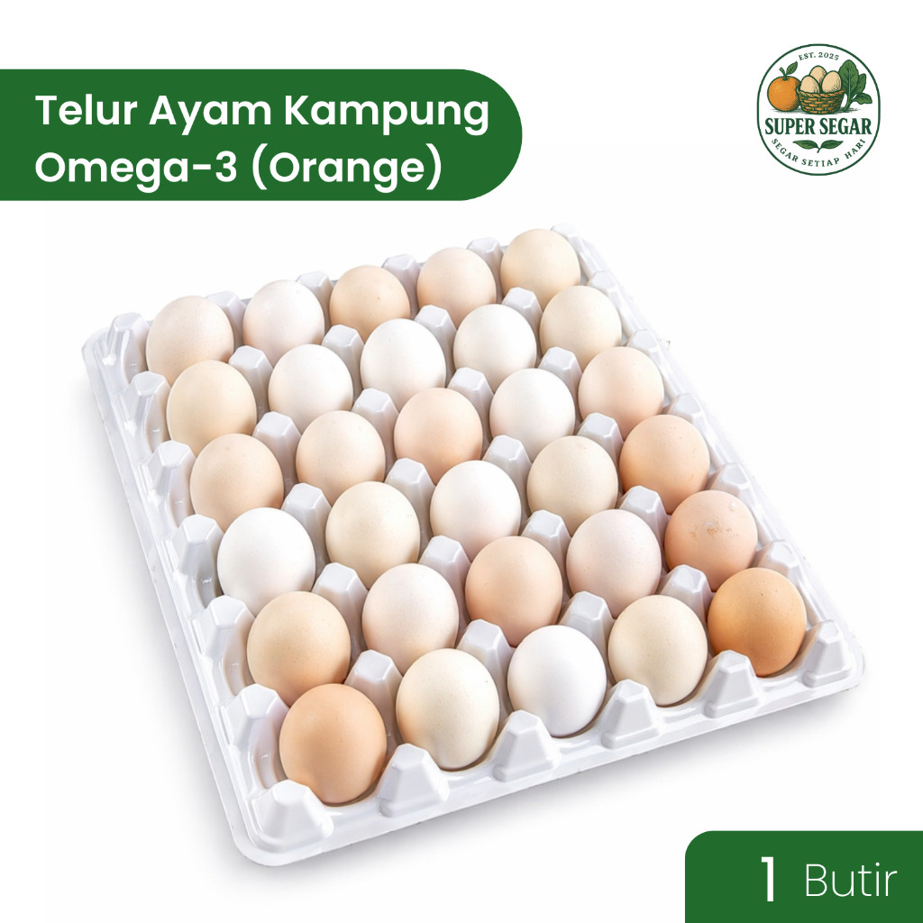 Telur Ayam Dana Kampung Omega-3 Saldo (Orange/Merah) Kaya Top up Nutrisi, Segar, Tinggi Topup Protei