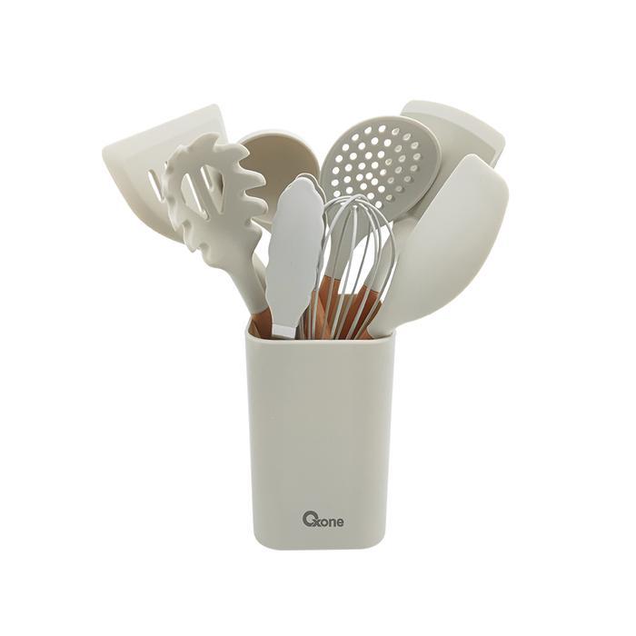Oxone OX958 9pcs Silicone Kitchen Tools Spatula Kitchenware - Grey