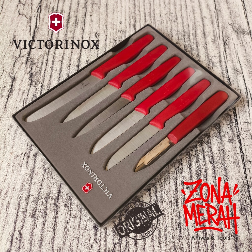 knife set pisau paring victorinox 6 pcs original 5.1111.6