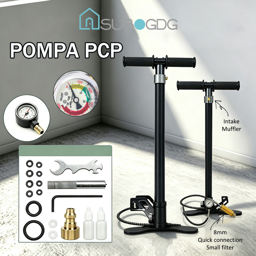 SUBOGDG Pompa PCP 6000 PSI GX Fit Baracuda Sniper 4 Stage - Pompa Tangan Senapan Angin Tekanan