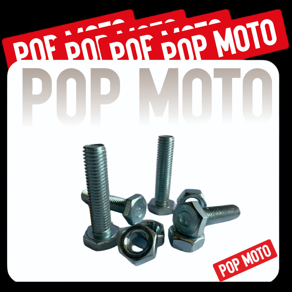 Baut Mur Putih M8 X 16 Kunci 13 Baud HEX