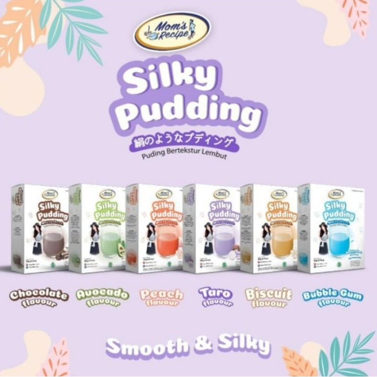 SILKY PUDING 155 GRAM FORISA MOMS RECIPE 6 RASA AVOCADO BUBBLE GUM CHOCOLATE PEACH BISCUIT TARO PUDD