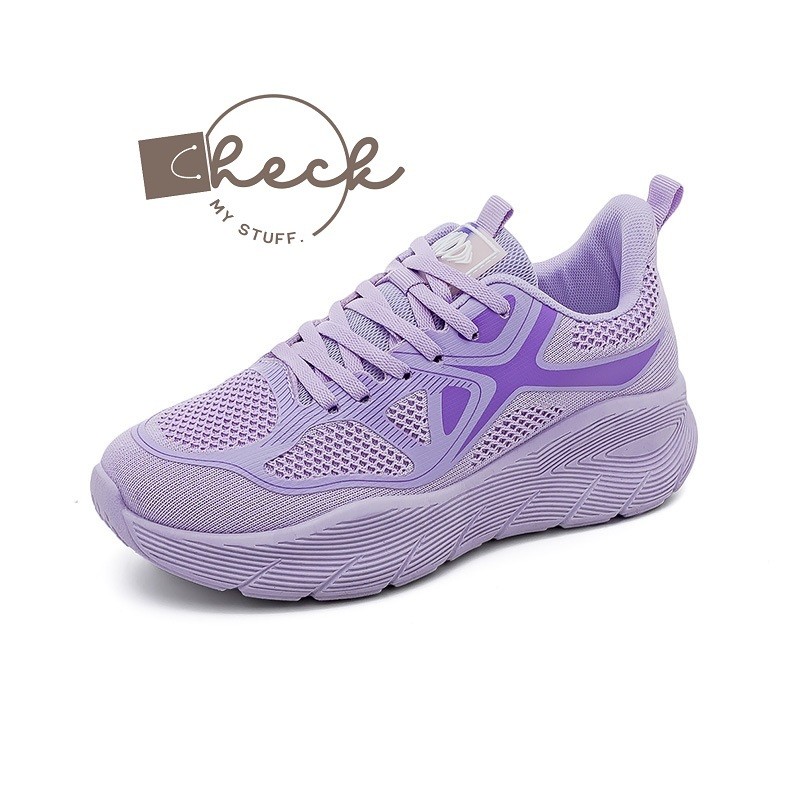 Sepatu Sneakers Wanita Sport Shoes Purple Sepatu Wanita Putih Sepatu Olahraga Sepatu Jogging F8829 |