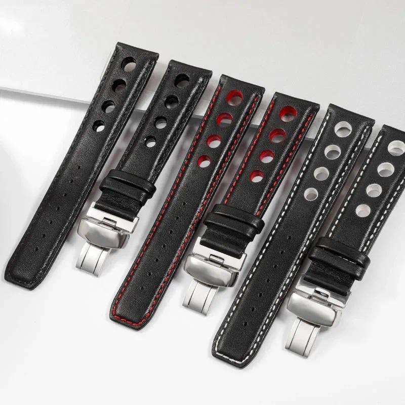 Genuine Leather Bracelet for Tissot 1853 Sports Watchband Racing PRS516 T91 1853 Top Layer Cowhide 2