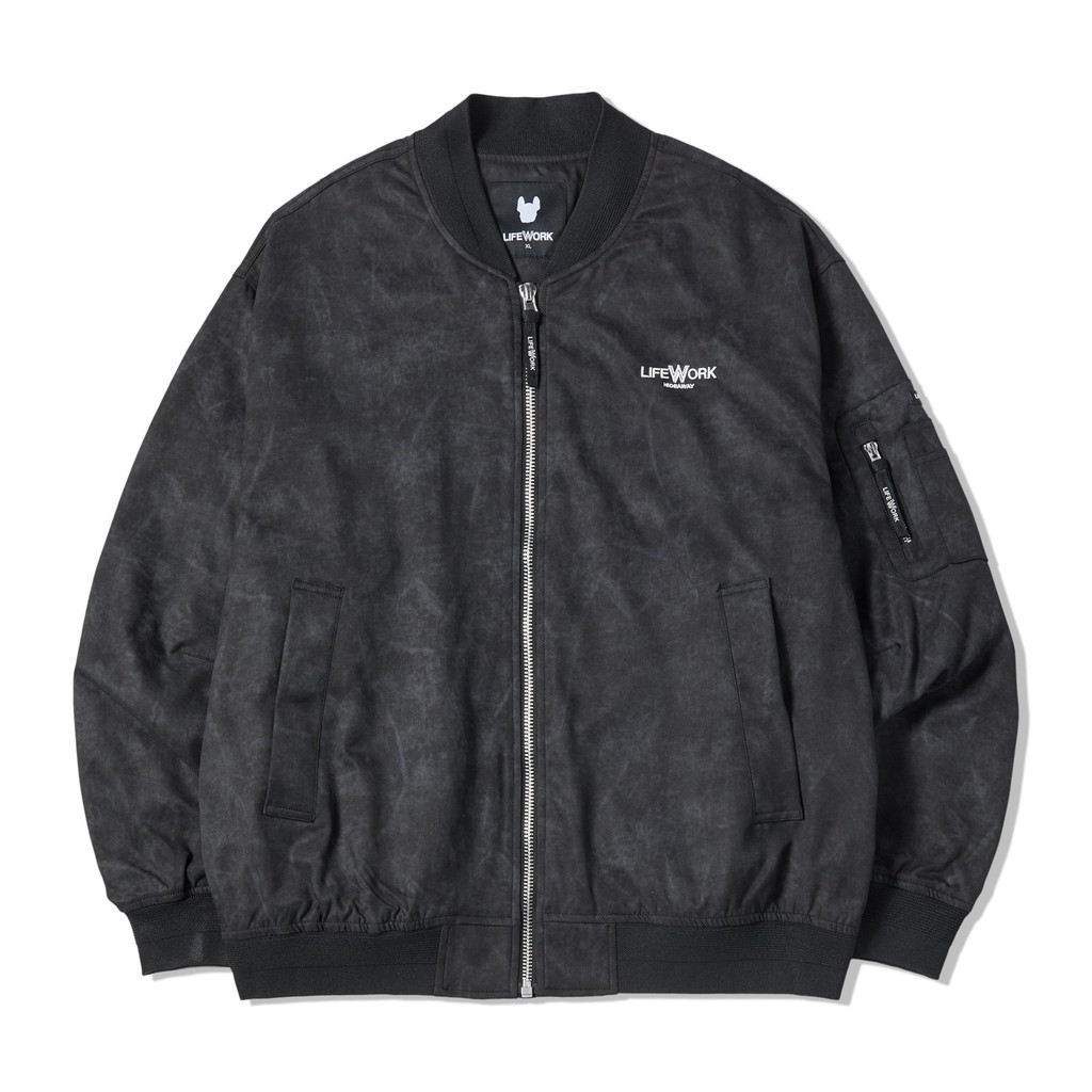 LIFEWORK - Vintage Ma-1 Bomber Jacket - Man Black - Jaket Luar Pria Warna Hitam