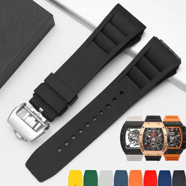 Rubber Black Blue Green Red Yellow Orange Watbands For Riard Mille strap for RM011 Mille Silicone Br