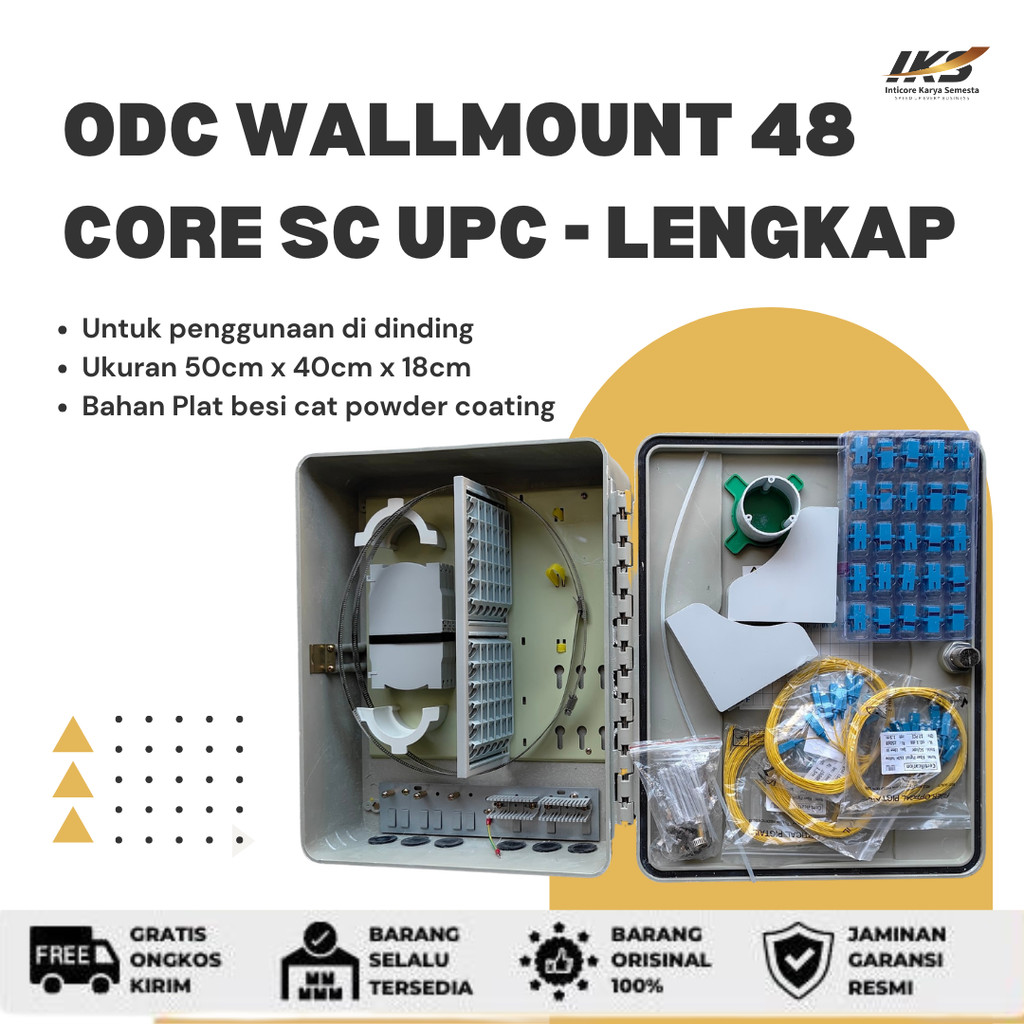 ODC Wallmount 48 core SC UPC FIber Optik - Lengkap